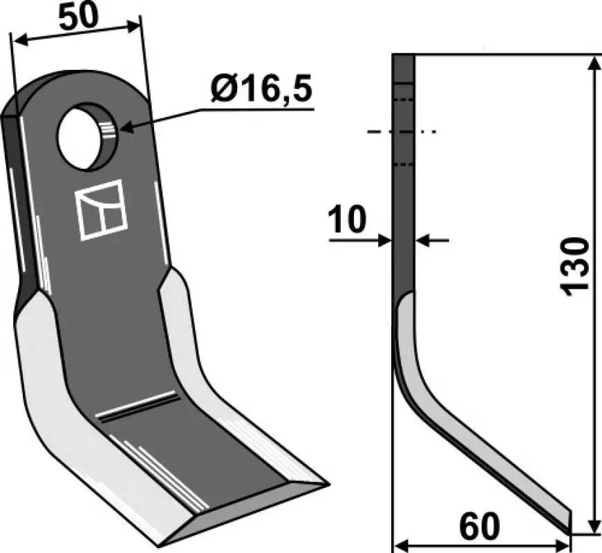 Y-Messer 130x50mm